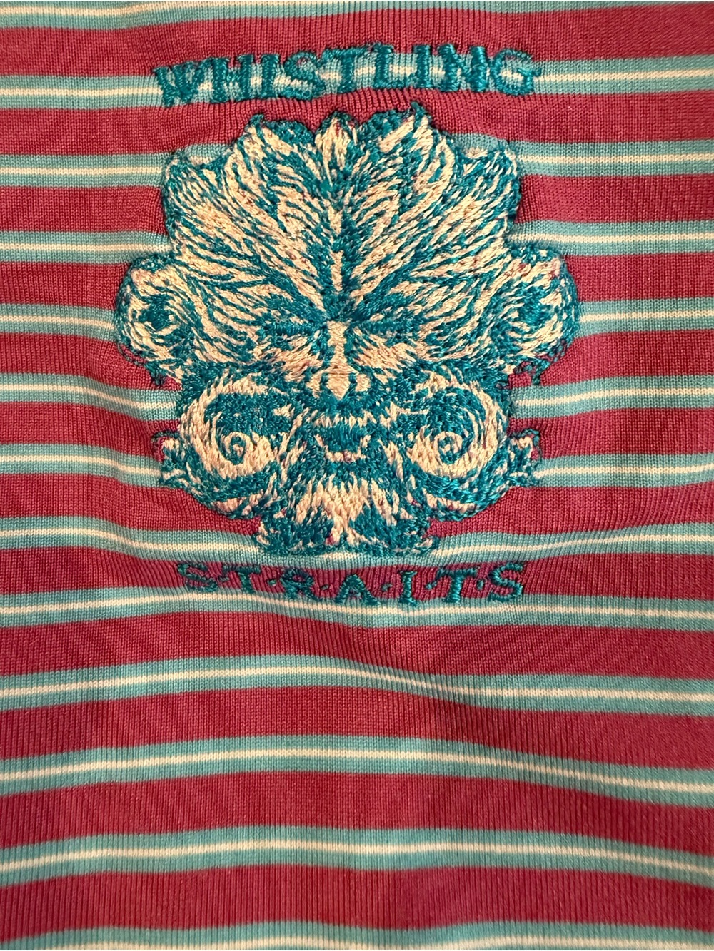 WHISTLING STRAITS Peter Millar Summer Comfort Striped Polo in Purple & Blue
